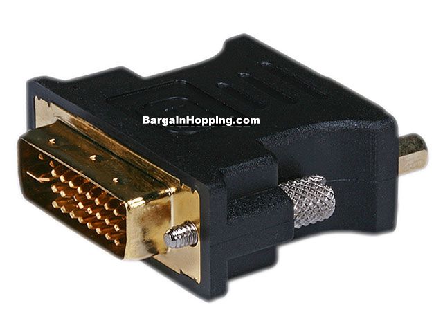 DVI-I Dual Link Male to HD15(VGA) Female Adapter (Gold Plated)